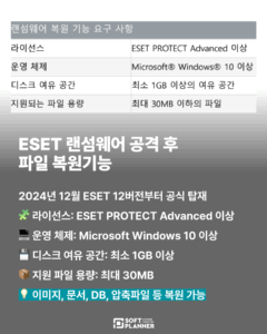 기업용 백신 ESET 랜섬웨어 복원기능